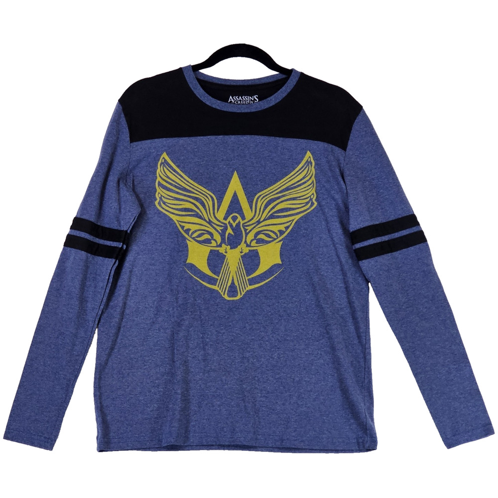 Assassin's Creed IV Black Flag Men's Long Sleeve Grey Graphic Shirt Size Medium